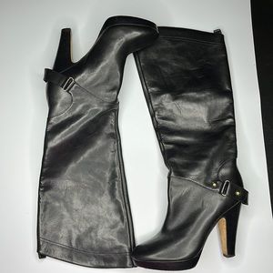 Nine West boutique leather knee high heeled boots 8.5